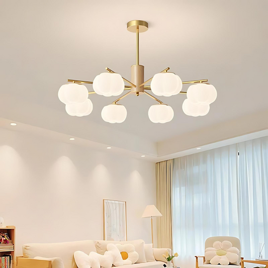 Wooden Chandelier for Modern Living Room | Creative Cotton Charm Design
