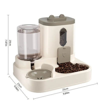 2 in 1 Pet Feeder with Water Dispenser for Dogs and Cats