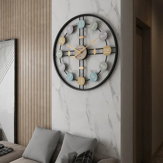 Vintage Metal Wall Clock for Home Office Decor and Stylish Interiors