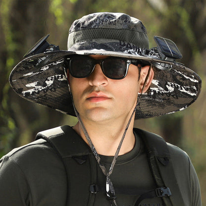 2025 New Solar Fan Outdoor Fishing Hat-Solar Sun Protection Sun Hat with Fan Solar