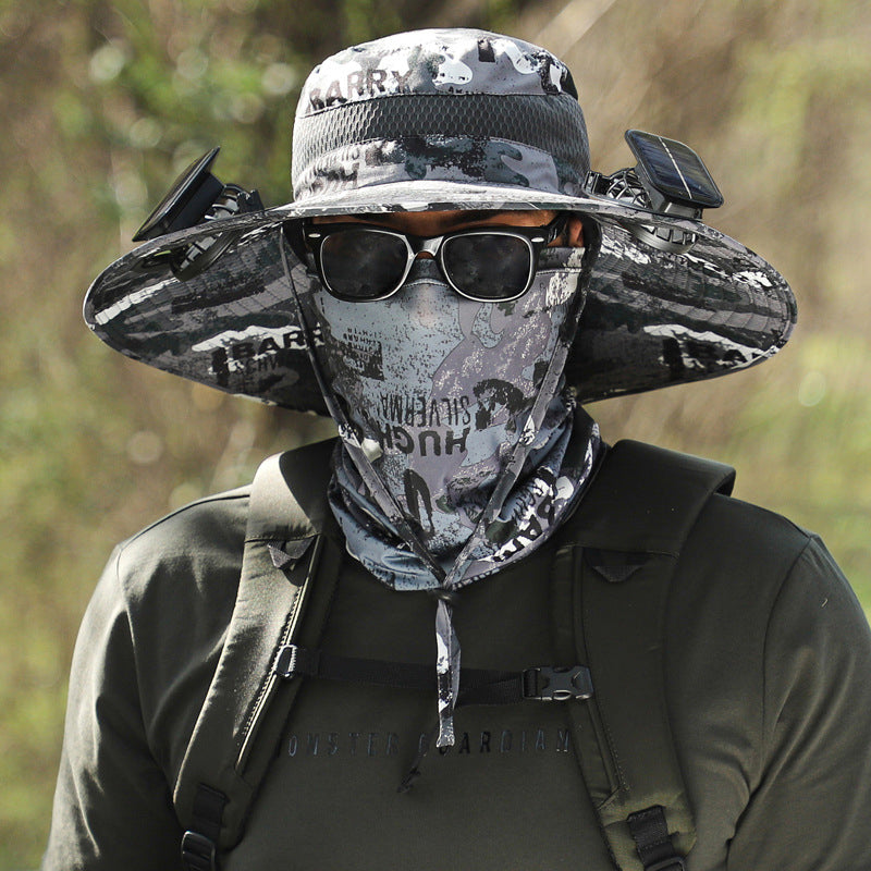 2025 New Solar Fan Outdoor Fishing Hat-Solar Sun Protection Sun Hat with Fan Solar
