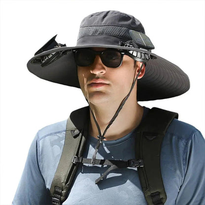 2025 New Solar Fan Outdoor Fishing Hat-Solar Sun Protection Sun Hat with Fan Solar