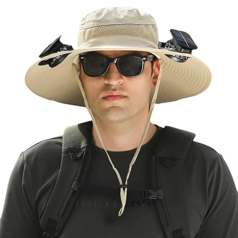 2025 New Solar Fan Outdoor Fishing Hat-Solar Sun Protection Sun Hat with Fan Solar