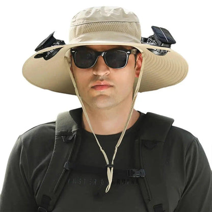 2025 New Solar Fan Outdoor Fishing Hat-Solar Sun Protection Sun Hat with Fan Solar
