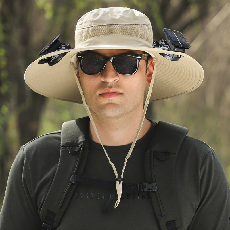 2025 New Solar Fan Outdoor Fishing Hat-Solar Sun Protection Sun Hat with Fan Solar