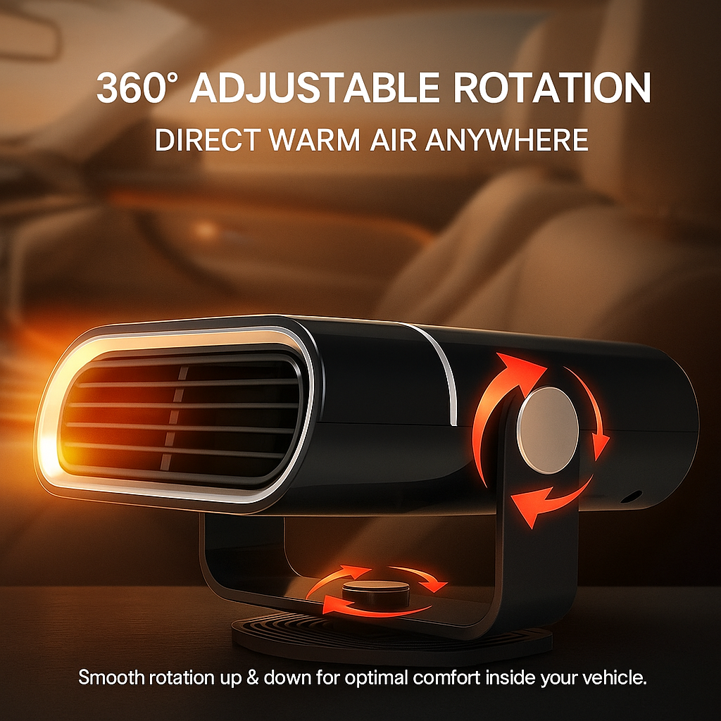 Portable Car Heater 4-in-1 Fan for Heating Cooling Defrosting 12V