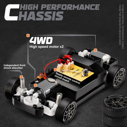RC Drift Car 1:24 Scale – Remote-Controlled 4WD Racing Car with LED Lights