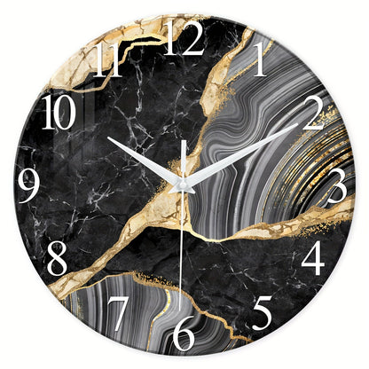 Silent Glass Wall Clock 30 cm - Modern Design for Home and Office Decor