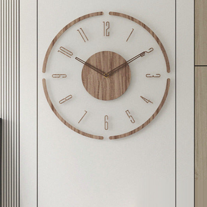 Minimalist Nordic Solid Wood Wall Clock for Home and Office Decor