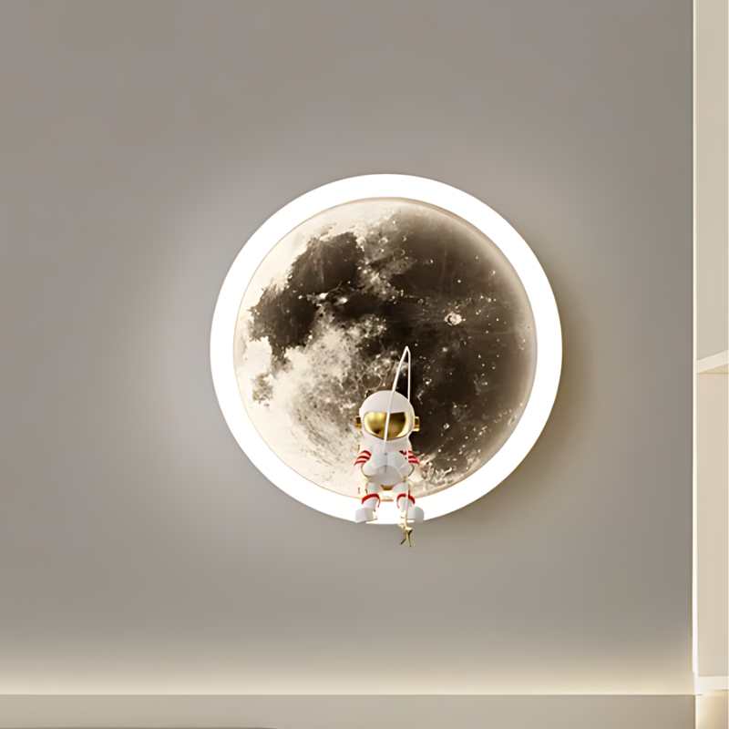 Moon LED Wall Lamp for Kids' Room, Home Decor, Space Theme Lighting