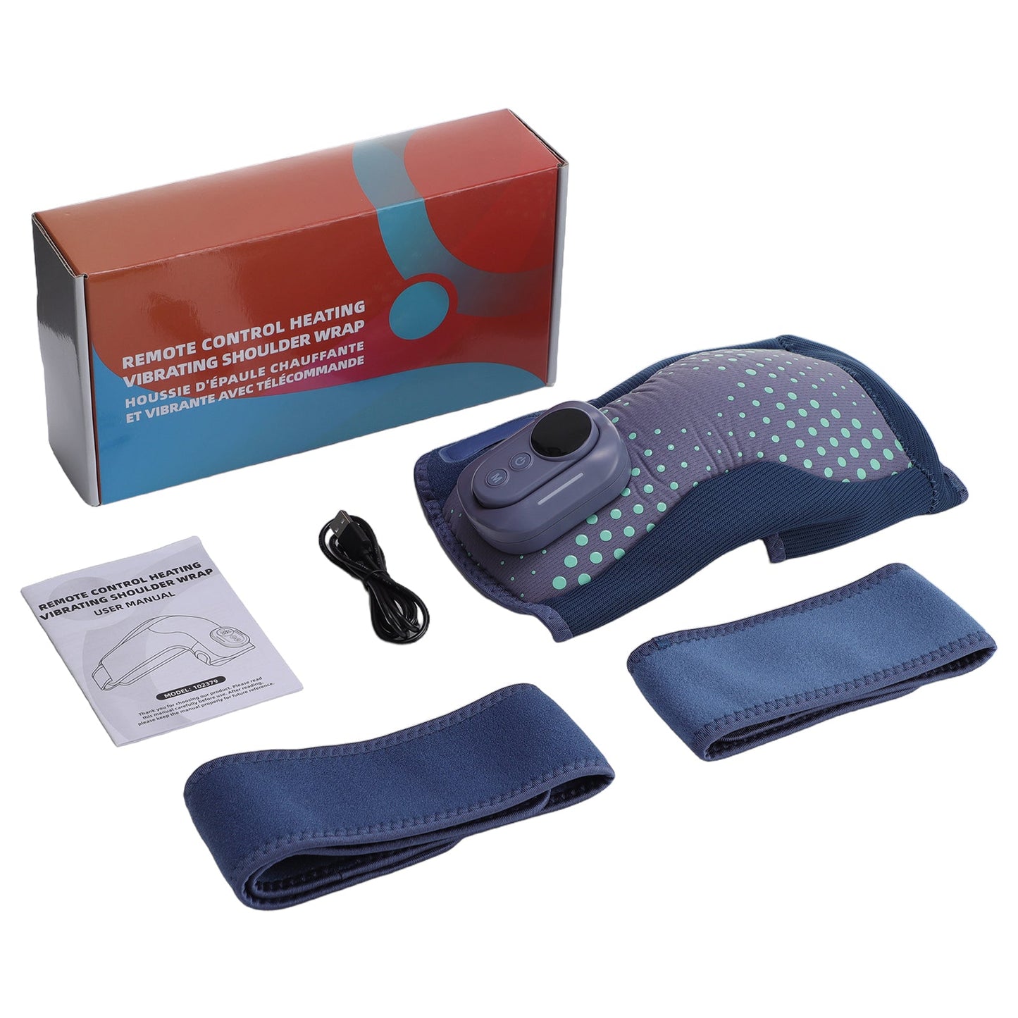 Heating Vibration Shoulder Wrap Pad Remote Control