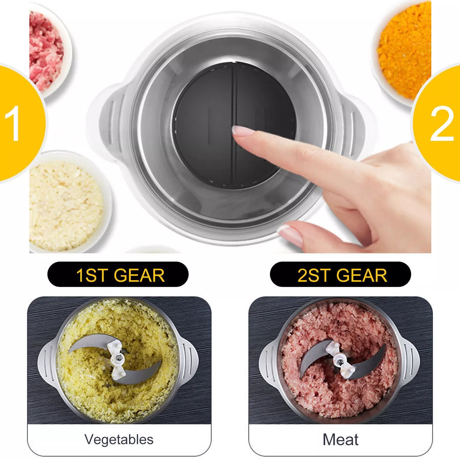 2L Food Chopper Kitchen Appliance Food Processor