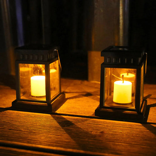 Solar Lantern for Outdoor Lighting - Eco-Friendly Candle Style Decor