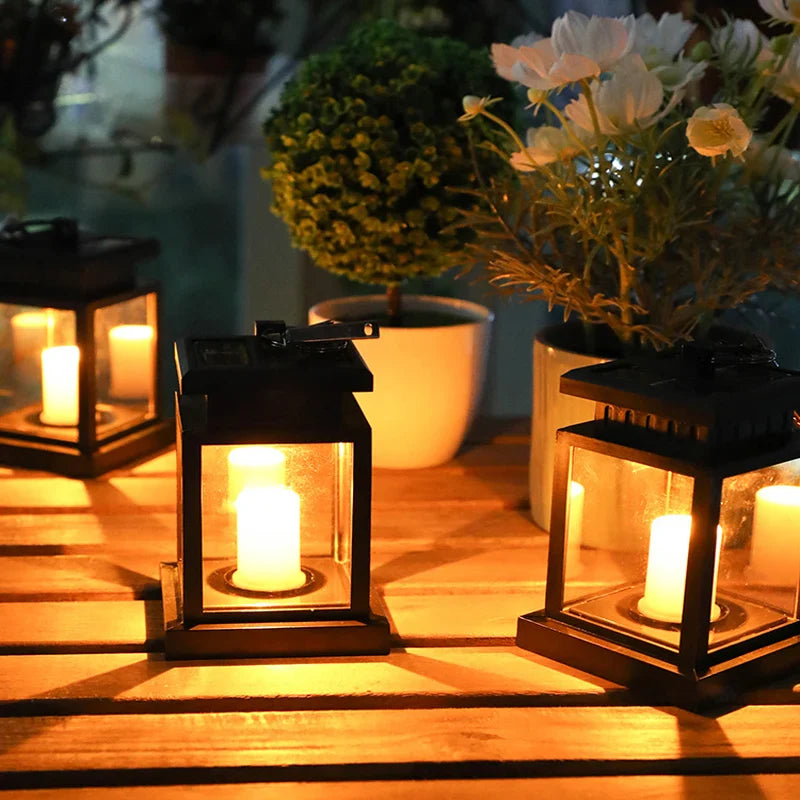 Solar Lantern for Outdoor Lighting - Eco-Friendly Candle Style Decor