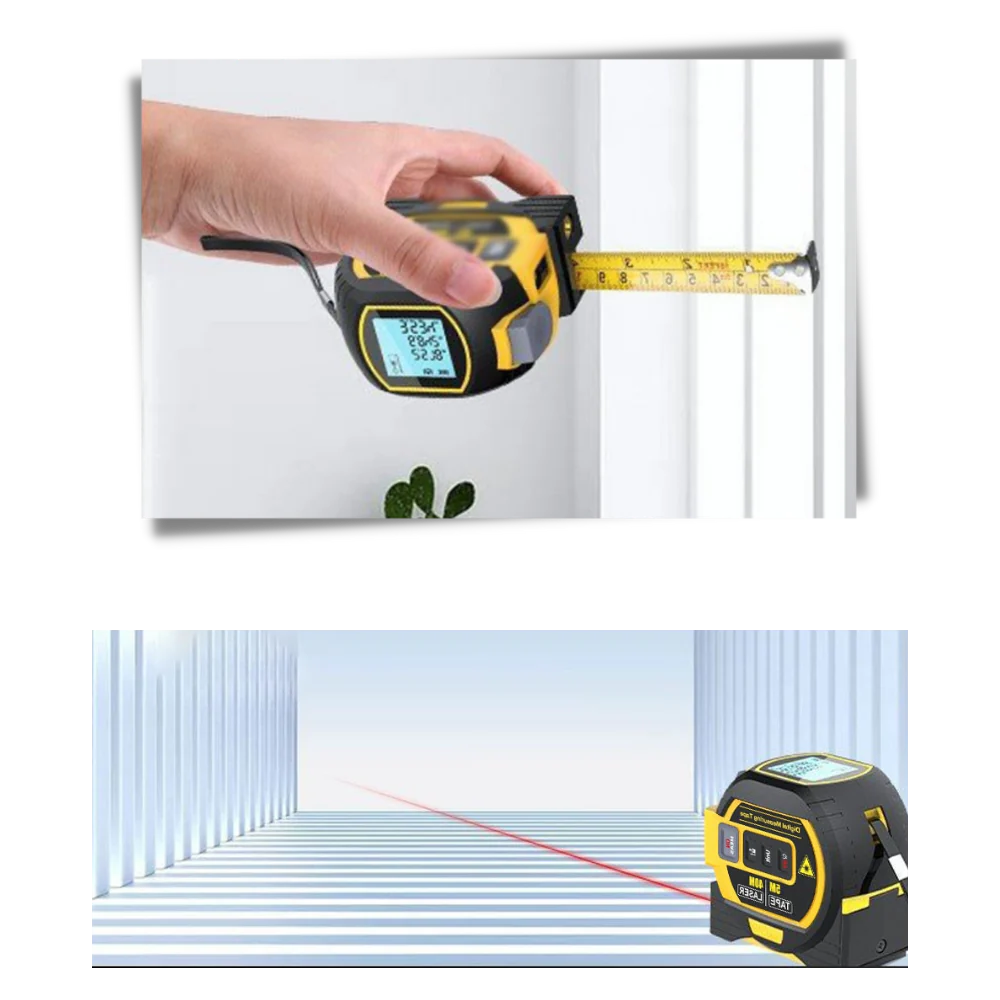 3-in-1 Laser Tape Measure Volume Measurement Tool 40M