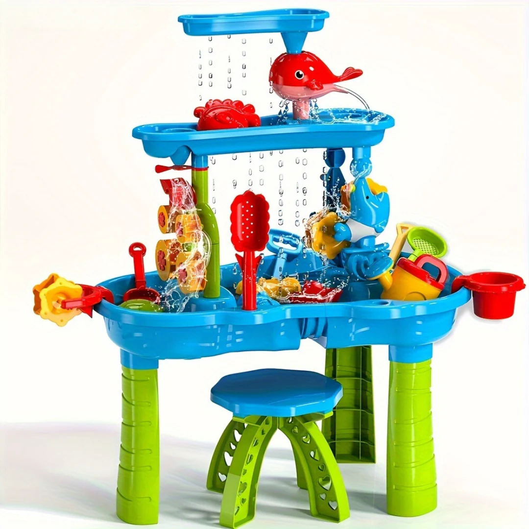 3-Tier Kids Sand Water Table Toy