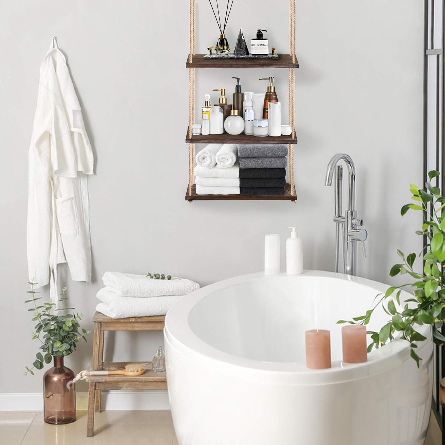 3-Tier Wall Shelf Hanging Shelf for Plants Indoor Decor