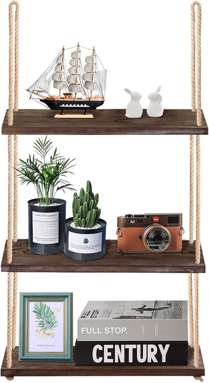3-Tier Wall Shelf Hanging Shelf for Plants Indoor Decor