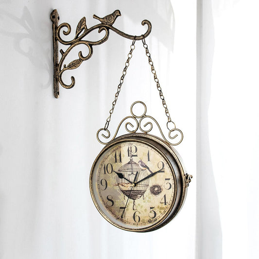 Retro Wall Clock for Home and Office - Vintage Style Station Design