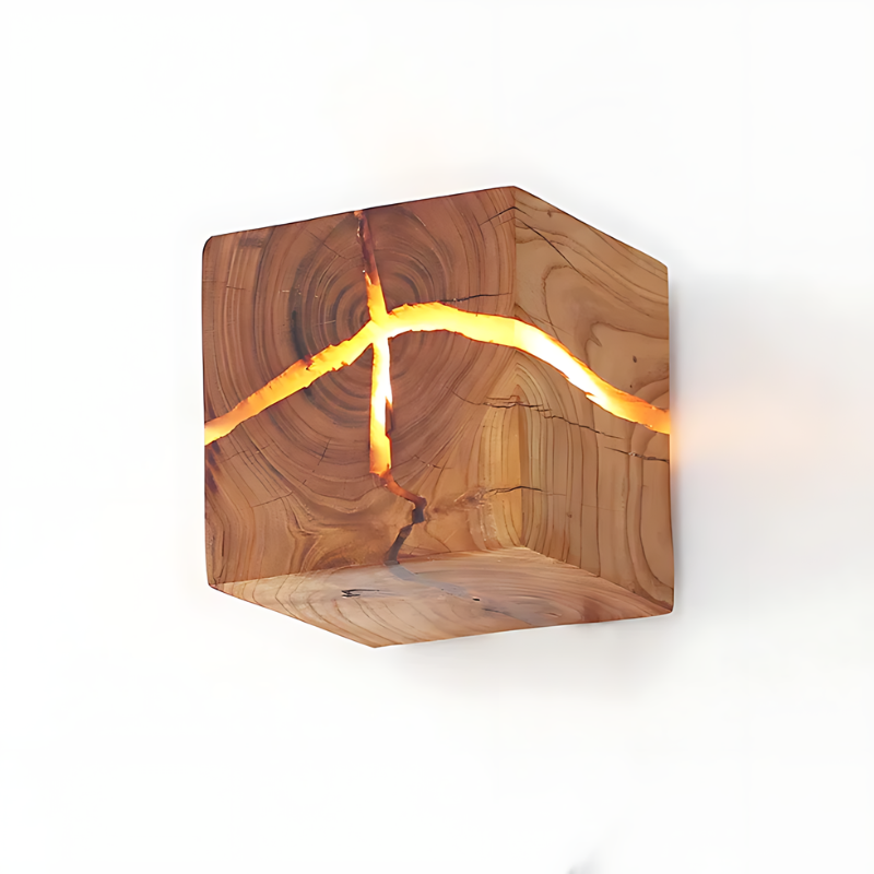 Solid Wood Wall Light - Handmade Rustic Lighting for Home and Office