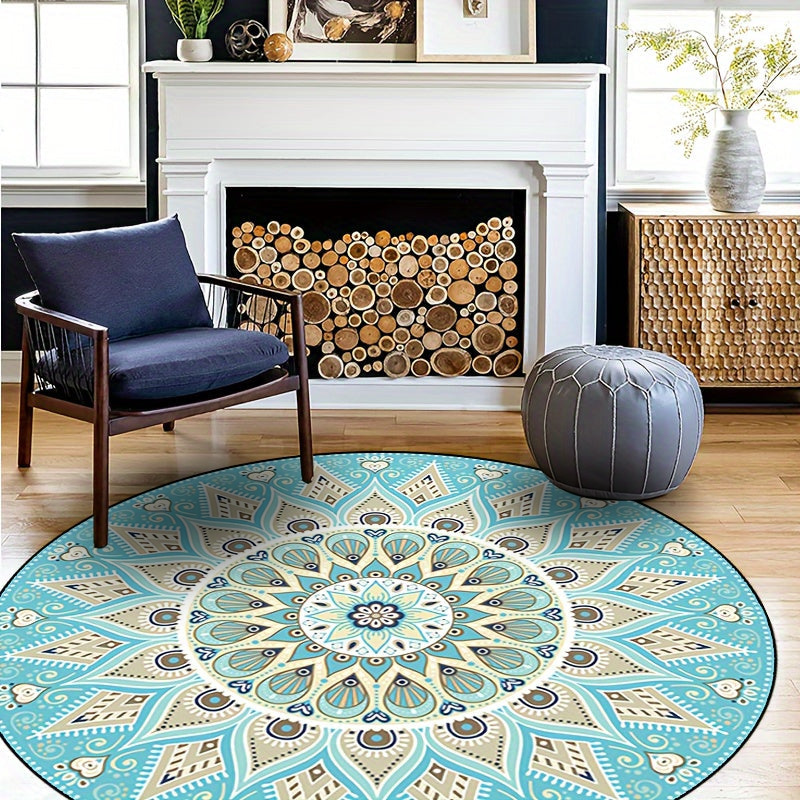 Mandala Round Rug for Modern Home Decor - Soft, Stylish, Versatile