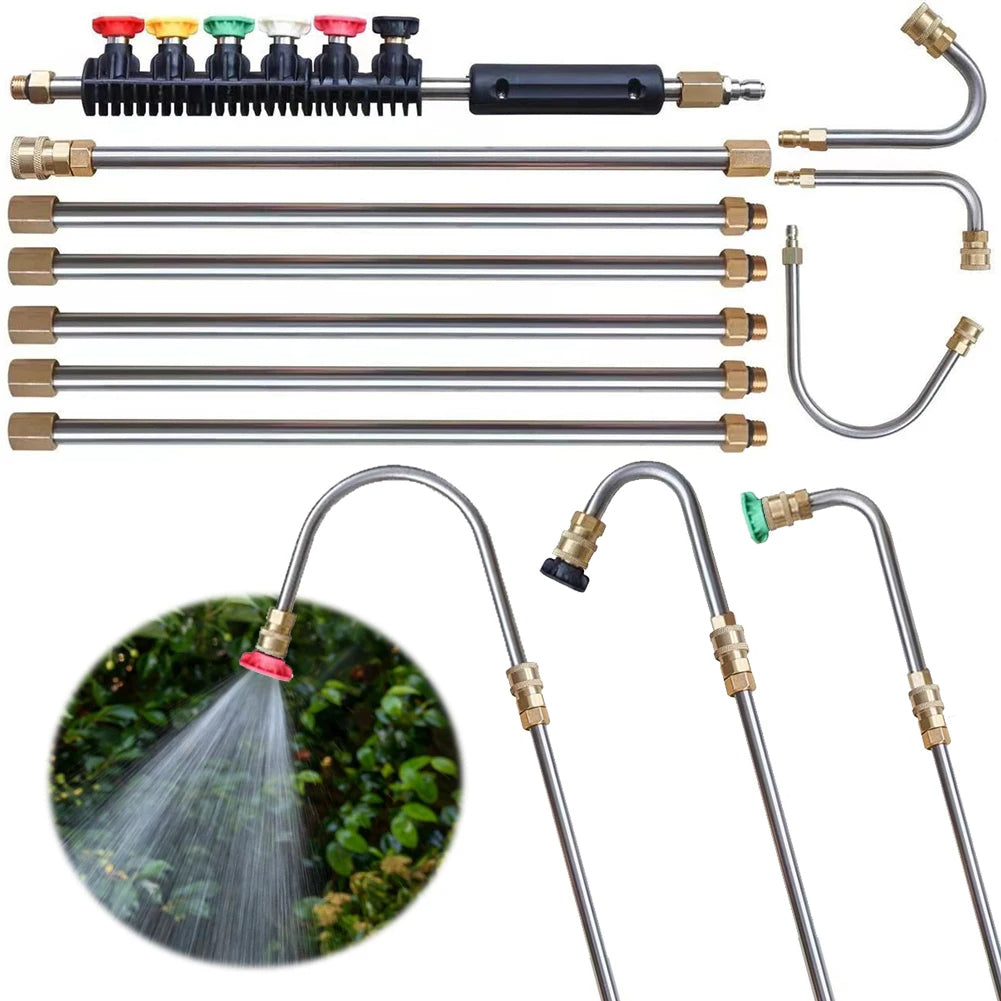 High-Pressure Washer Wand Set Telescopic 4000 PSI for Gutter Roof Cleaning