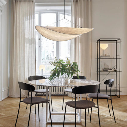 Modern LED Pendant Light in Metal and Synthetic Silk for Home and Office