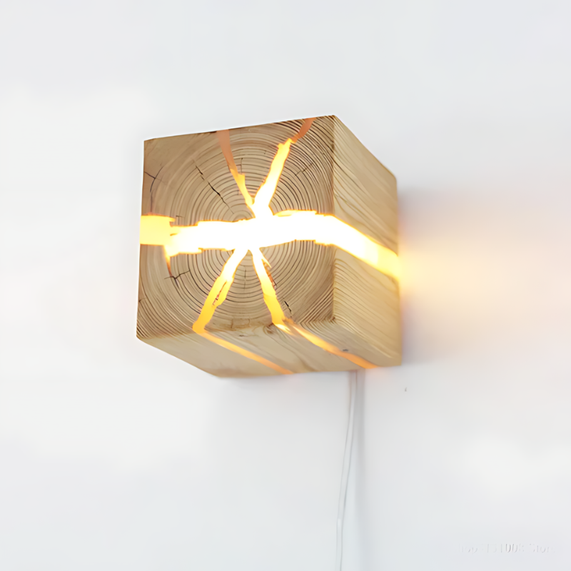 Solid Wood Wall Light - Handmade Rustic Lighting for Home and Office