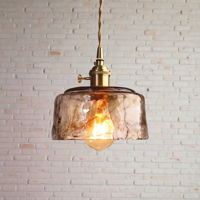 Glass Pendant Light with Gold Finish for Interior Lighting