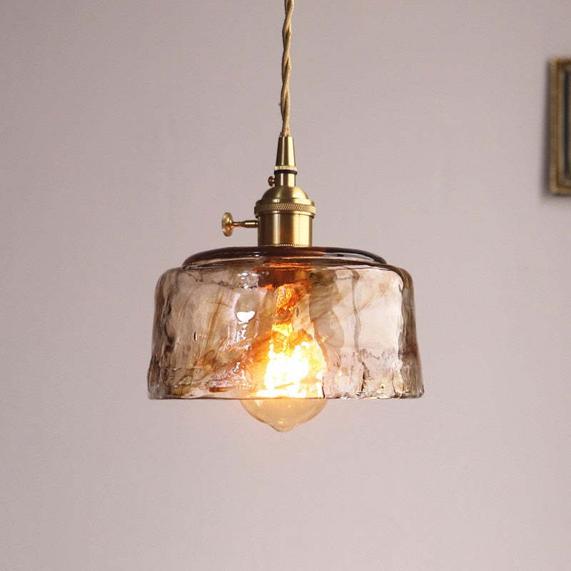 Glass Pendant Light with Gold Finish for Interior Lighting