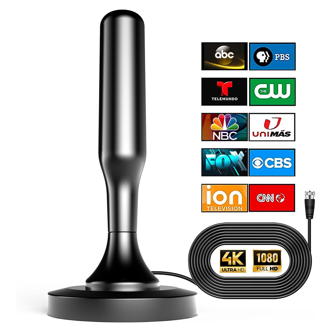 4K HDTV Antenna – Magnetic Digital TV Antenna for Indoor HD Reception