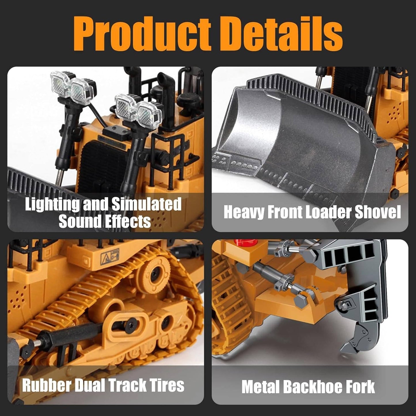 4WD Remote Control Excavator Bulldozer Dump Truck