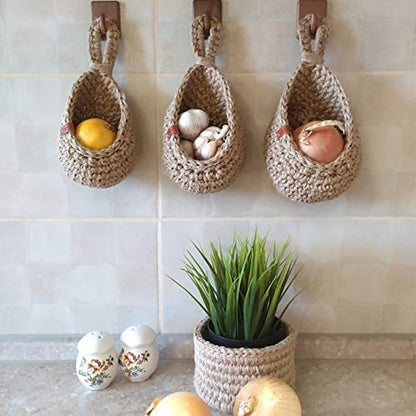 Jute Wall Storage Baskets Handwoven Organizers