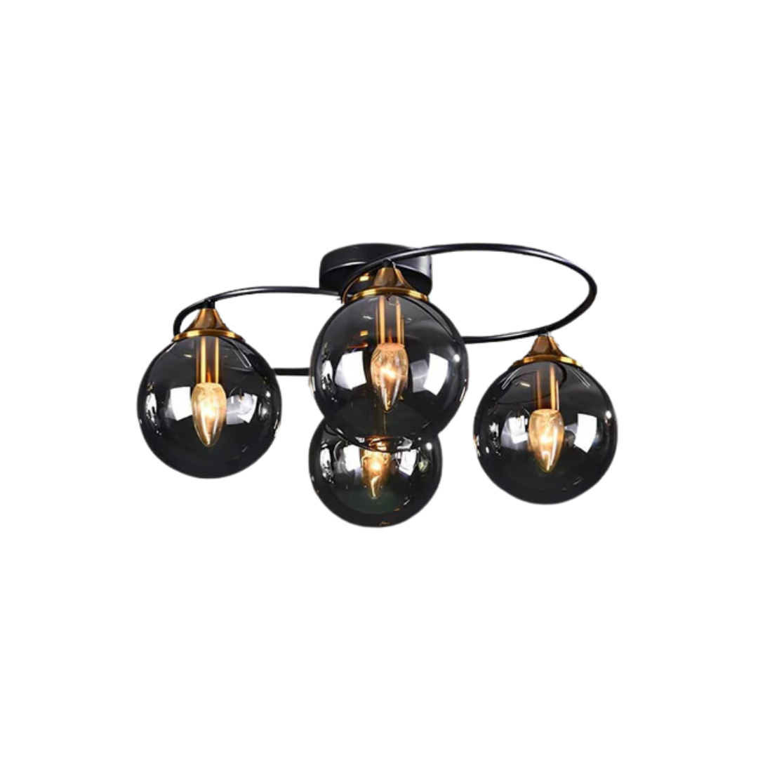 Round LED Ceiling Light in Smoke Grey and Warm Amber for Home and Office