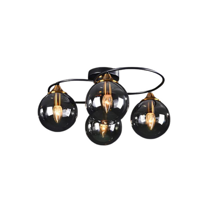 Round LED Ceiling Light in Smoke Grey and Warm Amber for Home and Office