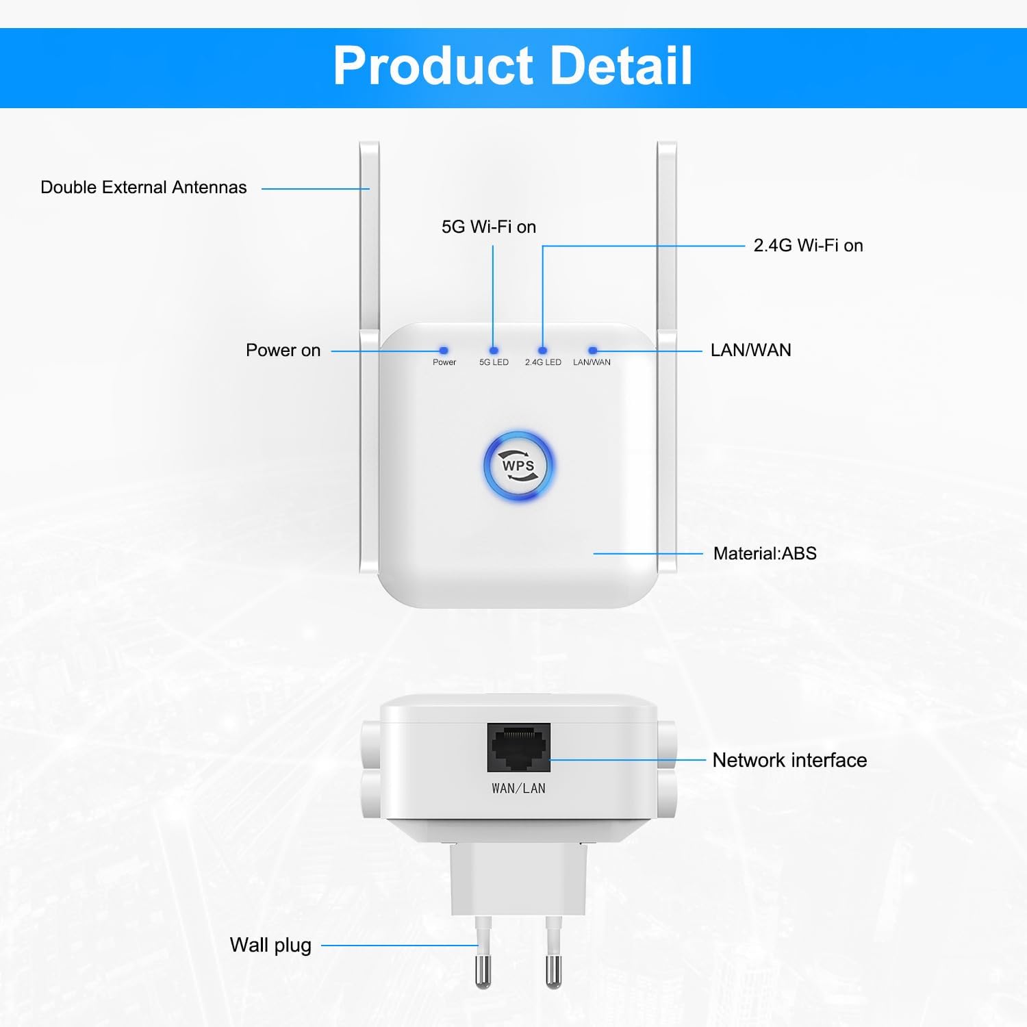 5G WiFi Extender – Wireless Signal Booster for Home or Office