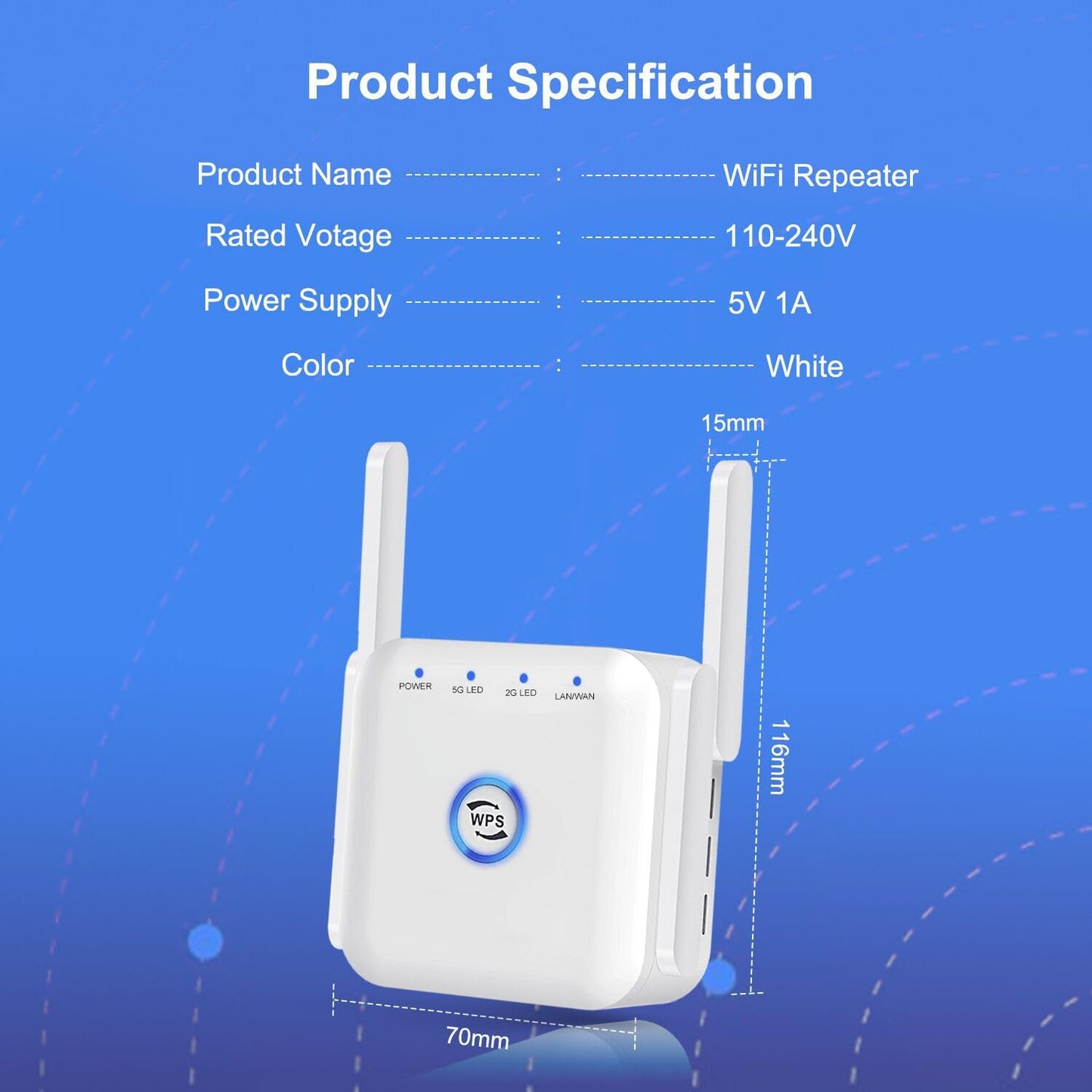 5G WiFi Extender – Wireless Signal Booster for Home or Office