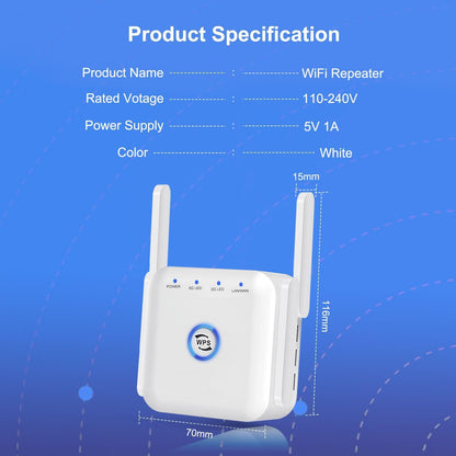 5G WiFi Extender – Wireless Signal Booster for Home or Office