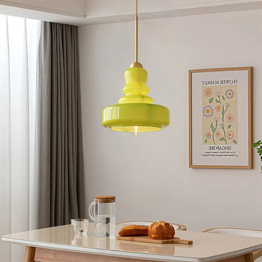Bauhaus Pumpkin Pendant Light - Modern Glass Fixture for Home & Office