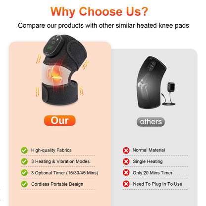 Electric Knee Massager with Heat 2-in-1