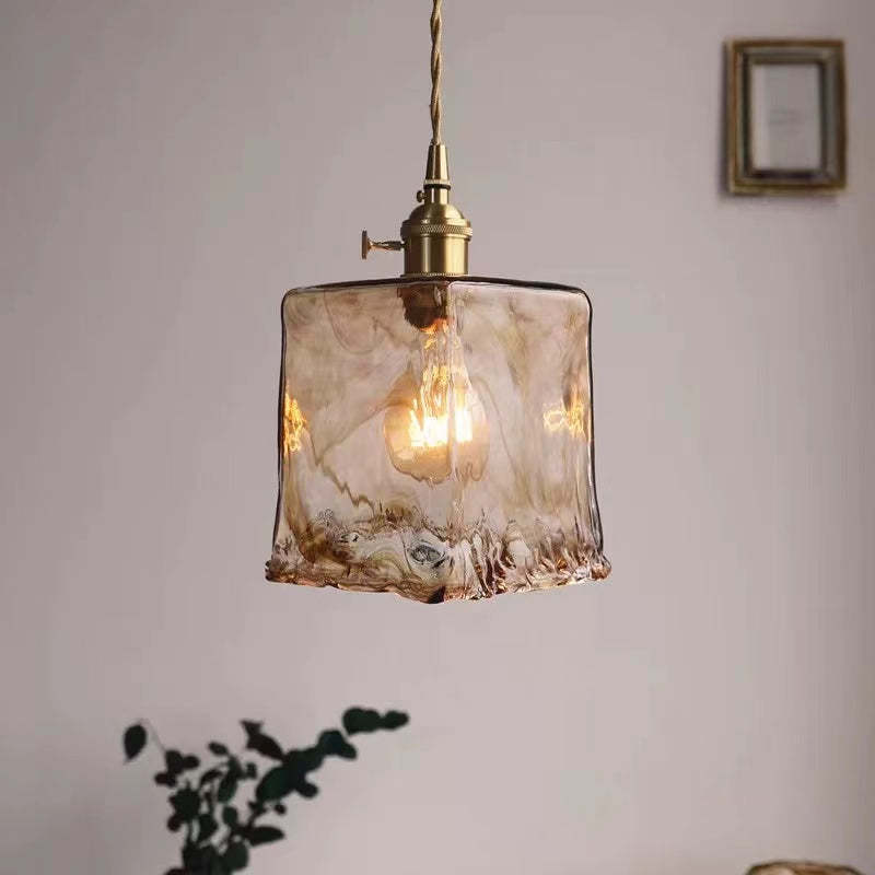 Glass Pendant Light with Gold Finish for Interior Lighting