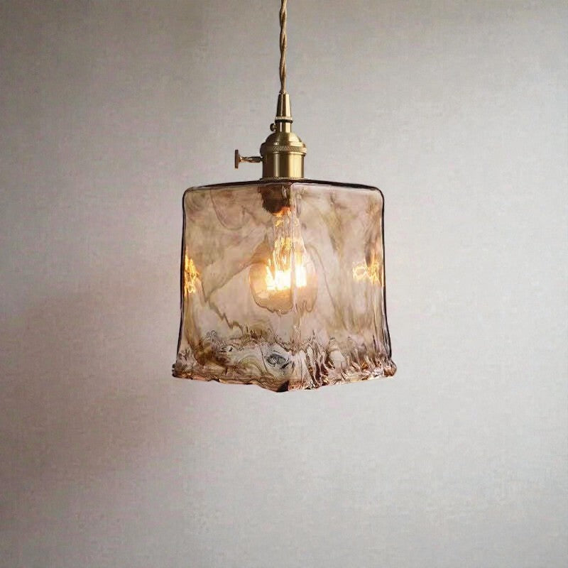 Glass Pendant Light with Gold Finish for Interior Lighting