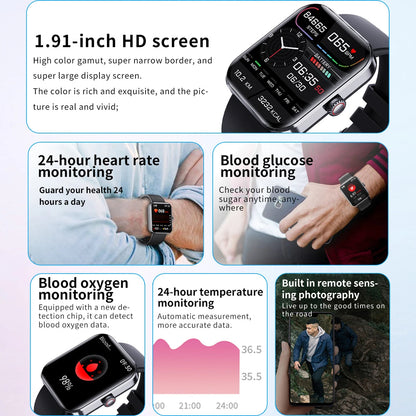 Blood Glucose Monitoring Smartwatch Non-Invasive Testing Device