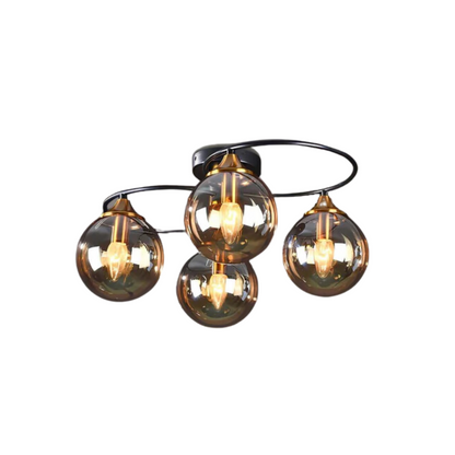 Round LED Ceiling Light in Smoke Grey and Warm Amber for Home and Office
