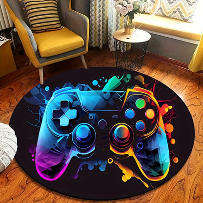 Gamepad Area Rug - Stylish Round Design for Gaming Rooms and Offices