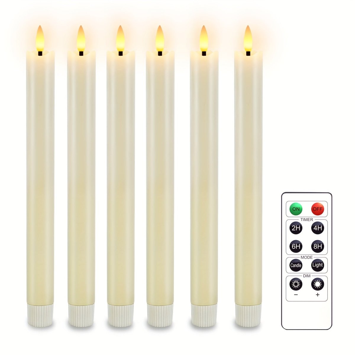 Flameless LED Cone Candles Set of 6 - Safe for Home Decor & Events