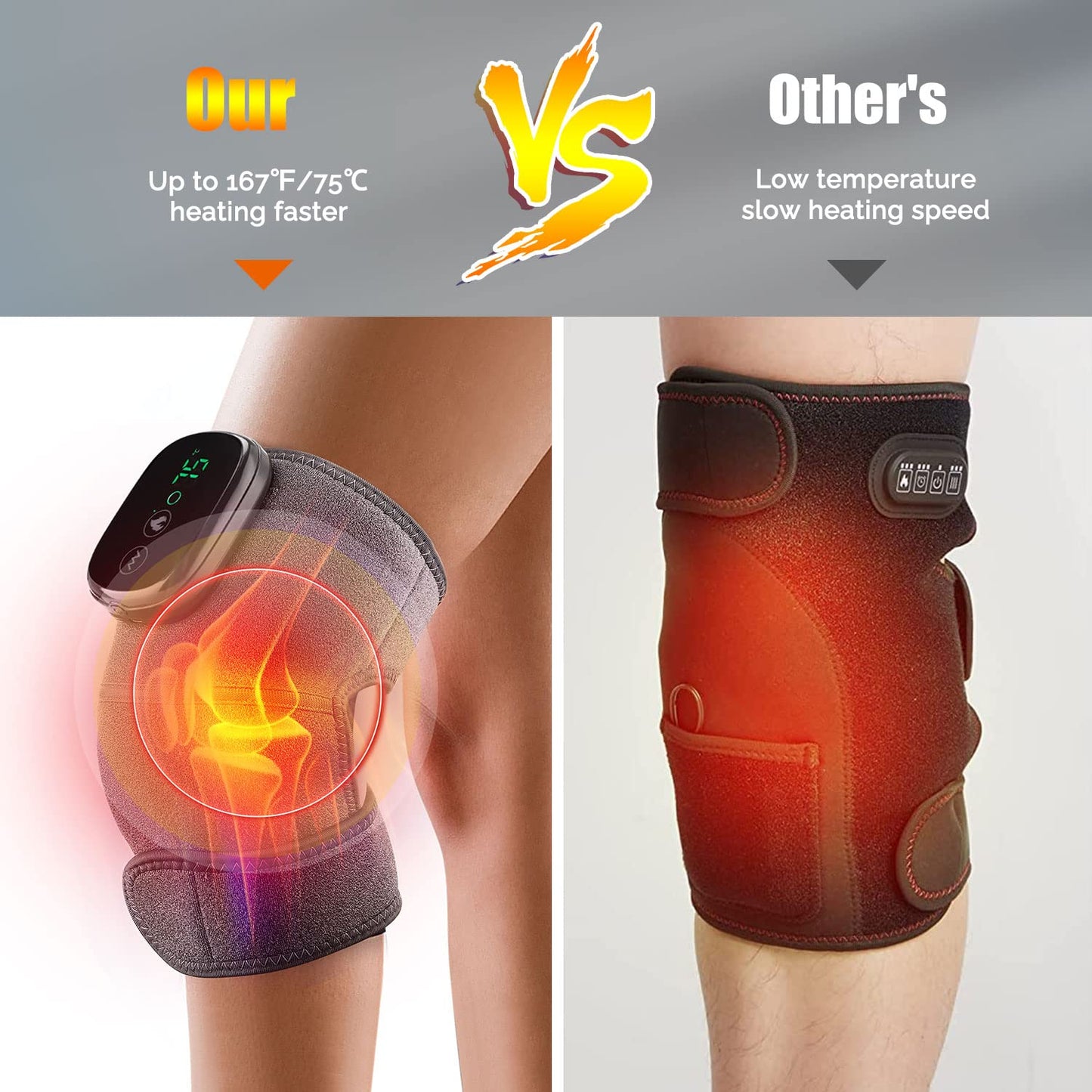 Heated Knee Massager 3-in-1 Therapy Device