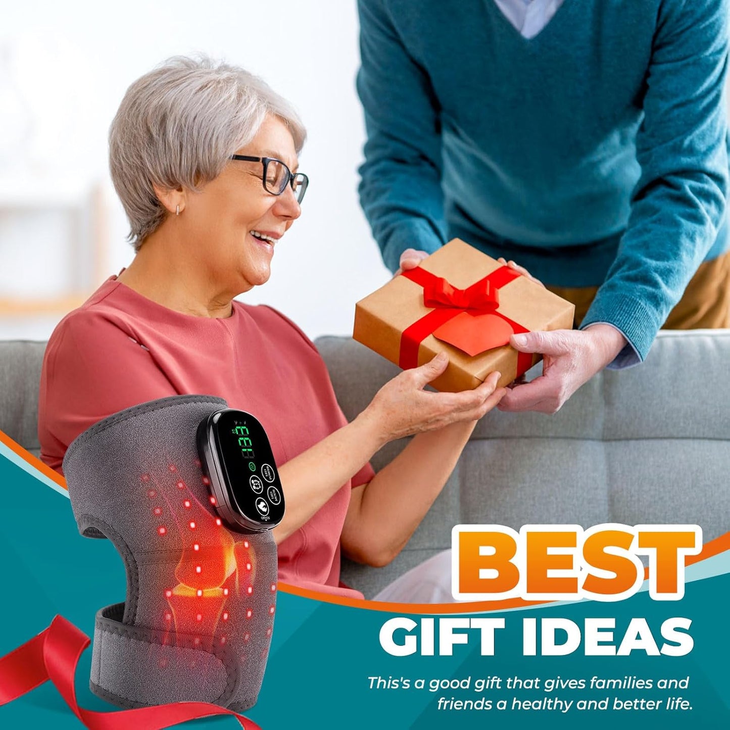 Knee Support with Infrared Red Light Therapy 660nm 850nm