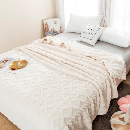 Cozy Snuggle Blanket with Elegant Braided Pattern for Home and Office Use