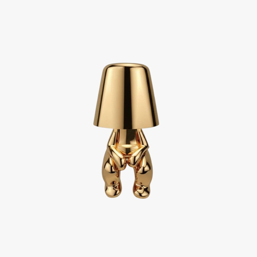 Figurine Table Lamp with Metallic Finish for Interior Decor